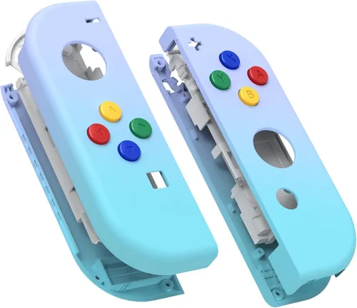 Vista 28 de eXtremeRate DIY Replacement Shell Buttons for Nintendo Switch & Switch OLED, Blue Soft Touch Custom Housing Case with Full Set Button for Joycon