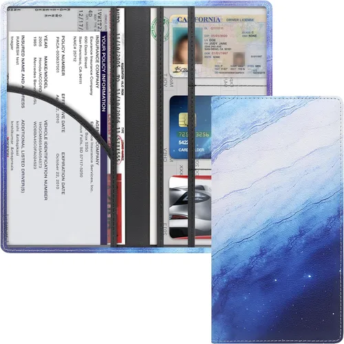 Vista 17 de LumiMokki Portador Premium de Tarjeta de Registro de Automóvil y Seguro con Cierre Magnético, Organizador de Automóvil para Guantera del Vehículo