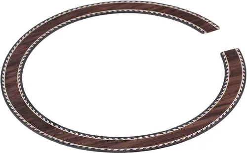 Vista 4 de Guitarra acústica Rosette Rosette calcomanía de madera con incrustaciones de roseta para B-23 piezas de guitarra clásica, color madera