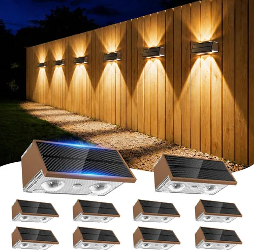 Vista 19 de Luces solares para valla al aire libre, paquete de 2 luces solares Negro