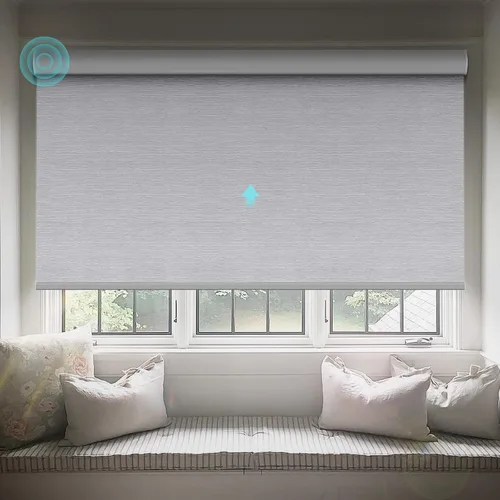 Vista 2 de Persianas motorizadas con control remoto: persianas enrollables inteligentes eléctricas con control remoto para ventanas inalámbricas 100% opacas