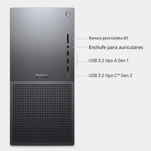 Vista 10 de Dell Tower Plus EBT2250 Desktop - Intel Core Ultra 7 265, SSD de 1 TB, 32 GB de RAM DDR5, Intel UHD, 1 año de servicio in situ y 6 meses de Dell