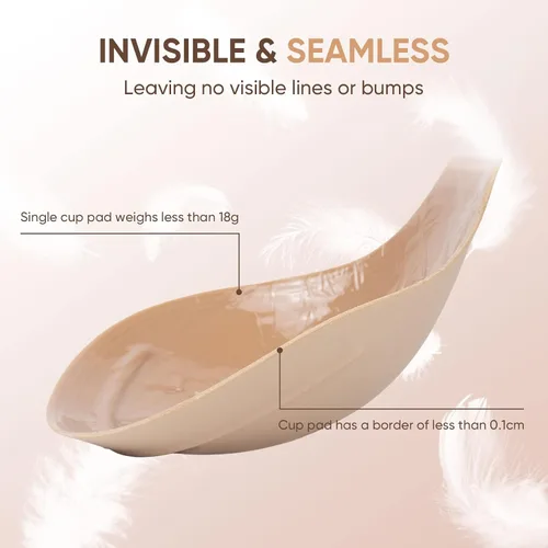Vista 2 de Sujetador adhesivo para pechos grandes, brasier adhesivo, brasier sin costuras para mujer, brasier push up para vestido sin espalda
