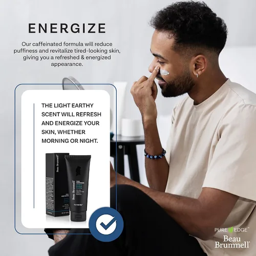 Vista 5 de Beau Brummell Crema hidratante facial con acabado mate para hombre, de rápida absorción, loción facial ligera con vitaminas A+E, aloe vera