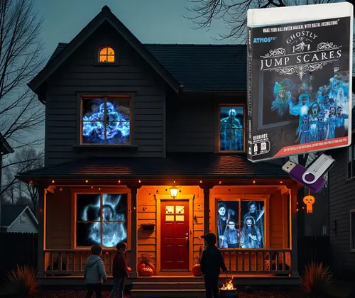 Vista 16 de AtmosFX® Spooky Halloween Hollusion Vol 1 Decoración digital en USB Incluye 8 efectos de video Atmosfx para Hallloween