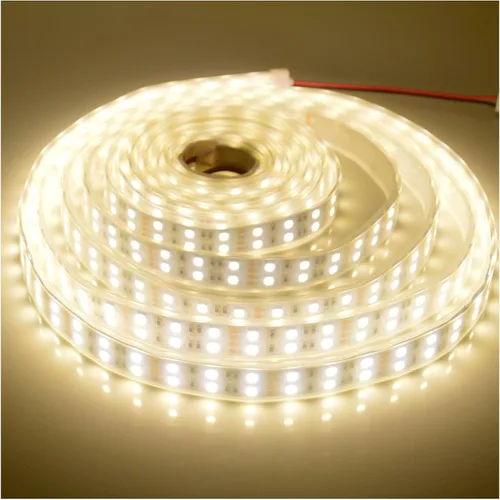 Vista 9 de Tira de luz LED súper brillante de 12 V, doble fila 600 LED, manga impermeable IP67, sin fuente de alimentación (conmutación de 7 colores RGB)