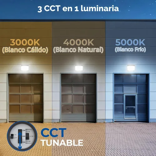 Vista 4 de CINOTON Paquete de luz LED de pared de 120 W, 3CCT 16800LM, sensor