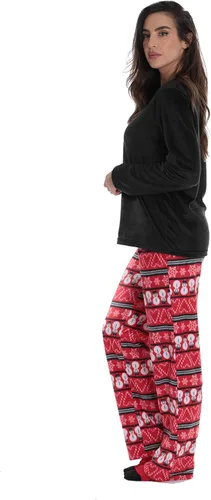 Vista 3 de Just Love - Conjunto de pijama ultrasuave para mujer, camiseta, pantalón deportivo y calcetines a juego