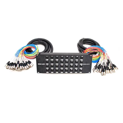 Vista 10 de Seismic Audio SARMSS-32x530 - Cable de serpiente, divisor combinado XLR TRS de 32 canales para montaje en bastidor, troncos XLR de 5 y 30 pies