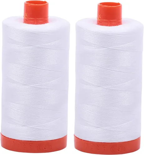 Vista 28 de Aurifil Mako 50wt Hilo 2 Carretes Grandes (Aluminio (2615))