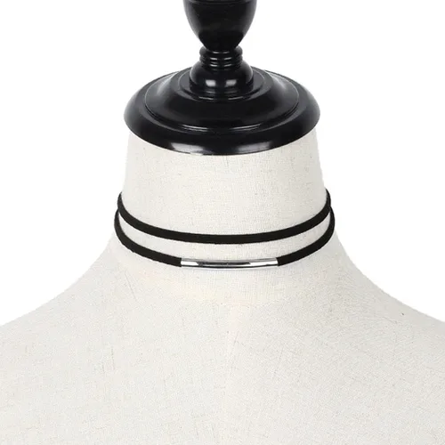 Vista 5 de Collar negro gargantilla de terciopelo collares de moda punk joyería para mujer