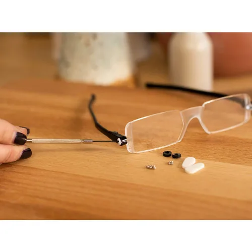 Vista 5 de Kit de reparación de vidrio de ojo compacto universal con destornillador, 11pc Fix Broken Glasses Vision Care