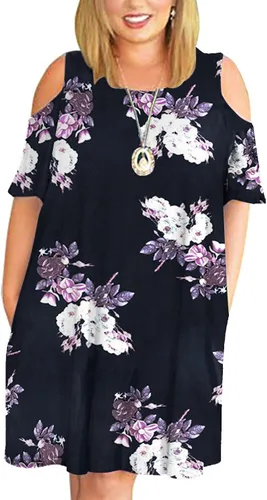 Vista 30 de Kancystore Vestido casual de verano para mujer, talla grande, con bolsillos Albaricoque