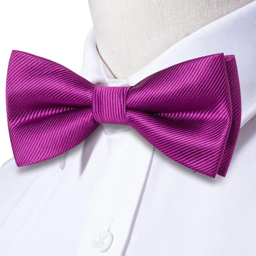 Vista 4 de Hi-Tie Juego de alfileres de solapa de pajarita preatados sólidosde cristal para hombre, pajarita ajustable para boda, baile de graduación, esmoquin