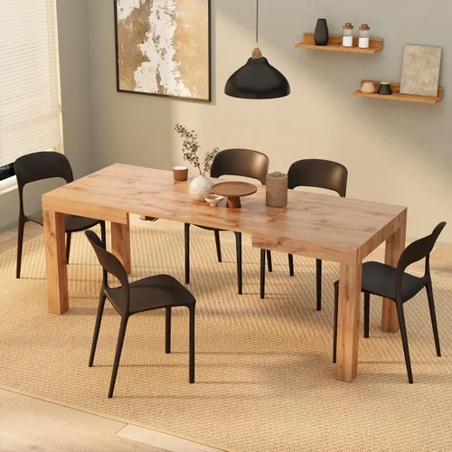 Vista 10 de Mobili Fiver, mesa extensible First, fresno negro, fabricada en Italia