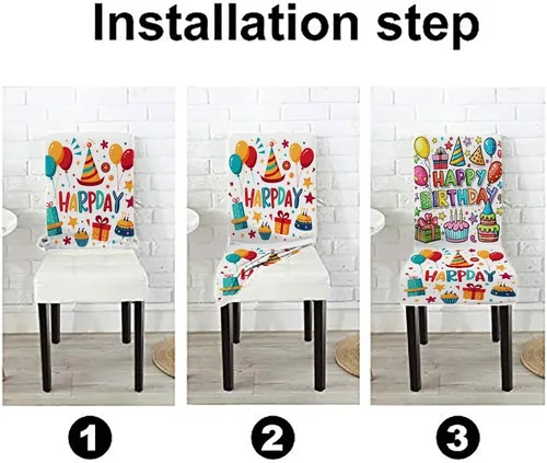 Vista 9 de CAPSCEOLL Christmas Dining Chair Covers,Snowflakes Festive Winter Pattern Stretch Chair Covers for Dining Room Set of 2 Washable Spandex Parson