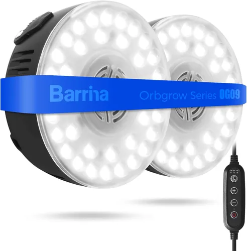 Vista 13 de Barrina Orbgrow OG09 Puck - Luz LED de crecimiento, 5000 K 9 W (equivalente a 135 vatios), luces de plantas para plantas de interior de espectro