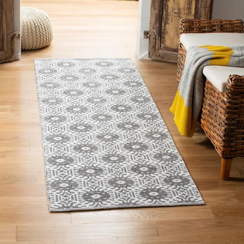 Vista 8 de Safavieh Colección Montauk - Alfombra decorativa de 2 pies 3 pulgadas x 3 pies 9 pulgadas, color negro y marfil, algodón hecho a mano, ideal