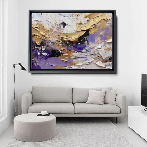 Vista 4 de Abstract Horizons, Canvas Painting - Fusion of Acrylic and, Creating Captivating Wall Art