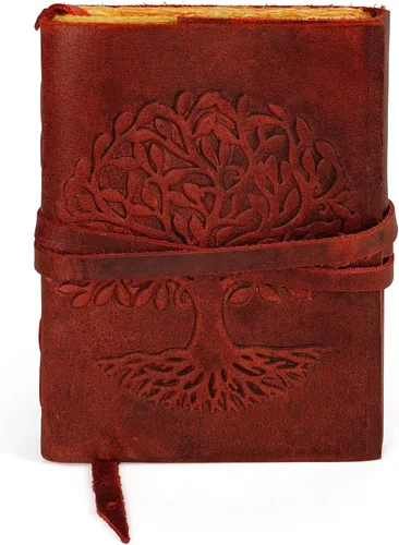 Vista 38 de Diario de cuero para mujeres y hombres, 200 páginas, 5 x 7 pulgadas, regalos para mujeres, diario de viaje, cuaderno de mujer, marcador de 7 chakras