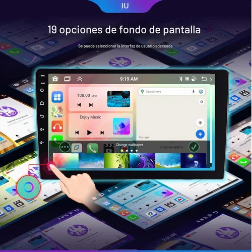 Vista 9 de Estéreo de coche de 4 GB+64 GB para Jeep Wrangler Radio 2007-2018 Brújula Dodge Ram 1500 2500 3500 con CarPlay Android Auto 7 "Pantalla táctil Radio