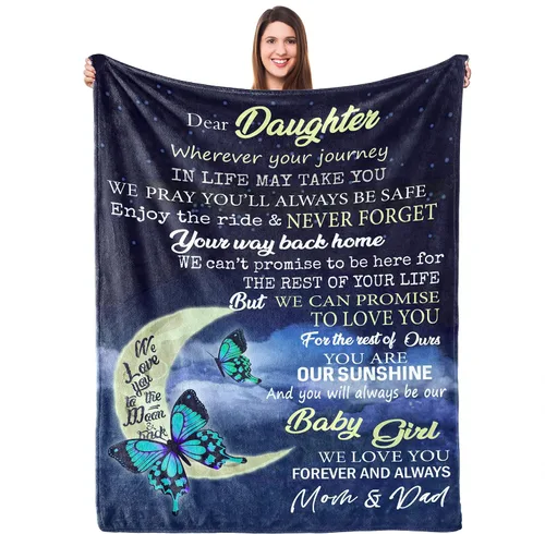 Vista 10 de UFOORO Regalo de cumpleaños y Navidad para hija: manta de 60 x 80 pulgadas