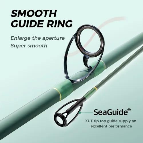 Vista 2 de Fibra de carbono Surf Rod Saltwater Surf Spinning caña de pescar con Seaguide Reel Seat