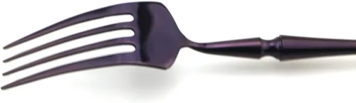 Vista 9 de JASHII Juego de cubiertos de acero inoxidable de 6 piezas, servicio para 1 juego de vajilla de cocina, elegante juego de vajilla morada, cuchillo