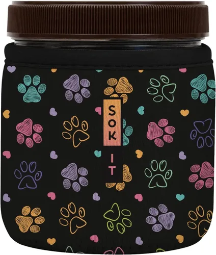 Vista 39 de Sok It IceCreamSok - Funda de neopreno aislada (flores abstractas, pintas de helado cónicas)