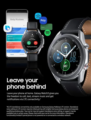 Vista 7 de Samsung Galaxy Watch3 Watch 3 GPS Bluetooth LTE Smart with Advanced Health Monitoring Fitness Tracking and Long Lasting Battery Renewed