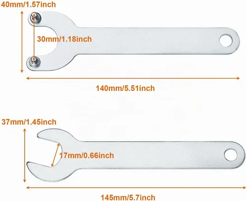 Vista 2 de 12 tuercas de brida para amoladora angular de 5/8 pulgadas a 11, apto para todos los 4-1/2 pulgadas con 2 llaves, repuesto de brida de amoladora