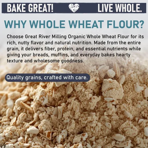 Vista 4 de Great River Milling Harina de trigo integral orgánica, alta en proteínas, 2
