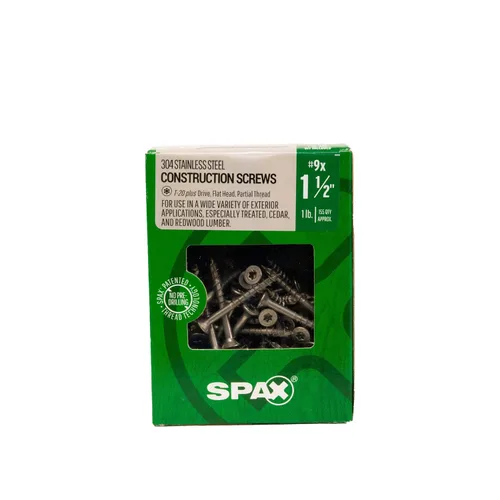 Vista 2 de SPAX Tornillos de madera de acero inoxidable con cabeza plana exterior de 1-1/2 pulgadas, diseño Torx T-Star Plus (155 EA) broca de 1 libra incluida
