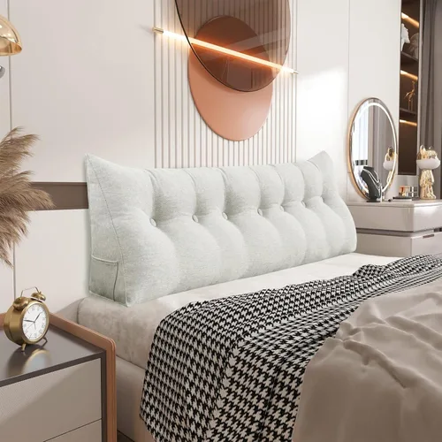 Vista 35 de Almohada pequeña de cuña para cabecero, almohada de lectura para sentarse en la cama, respaldo de adulto, almohada triangular de refuerzo para sofá