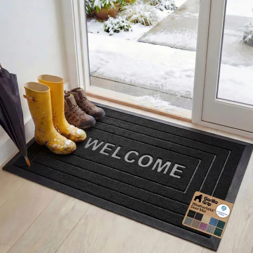 Vista 105 de Gorilla Grip - Tapete WeatherMax todo terreno 100% impermeable, caucho natural, resistente a manchas y decoloración, interior y exterior, fácil