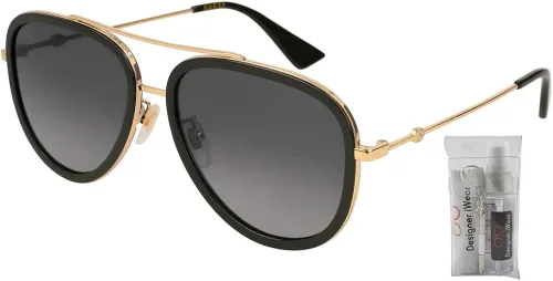 Vista 3 de Gucci GG0062S - Gafas de sol aviador para hombre paquete con kit de cuidado de gafas de cortesía iWear de diseñador