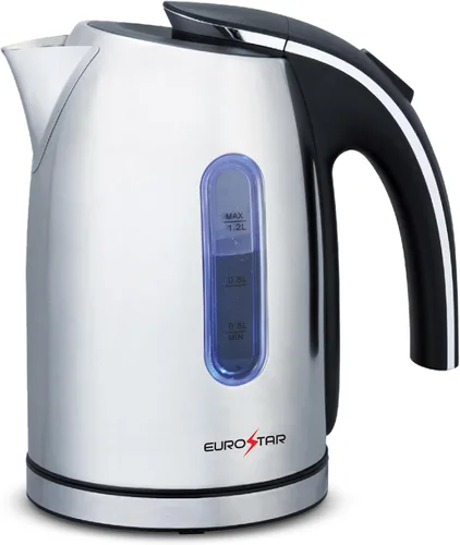 Vista 2 de EUROSTAR EKS12RD - Tetera eléctrica de acero inoxidable, 1,2 L, color rojo