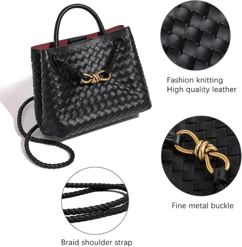 Vista 3 de Woven Hobo Bags for Women Tote Bag, Woven Leather Shoulder Crossbody Bag Satchel Bag Woven Handbag Purses