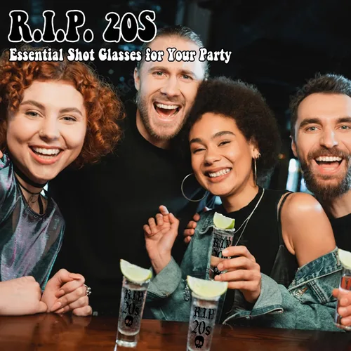 Vista 6 de JUSTOTRY Vaso de chupito de 30 cumpleaños – RIP 20s 2oz vaso de chupito de 2 onzas, mejor regalo de 30 cumpleaños, idea de regalo para mujeres 30