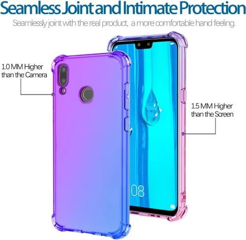 Vista 2 de Funda para Huawei Y9 2019, Enjoy 9 Plus JKM-LX1 Case, Crystal Clear Case Gradient Slim Anti Scratch TPU a prueba de golpes Funda protectora
