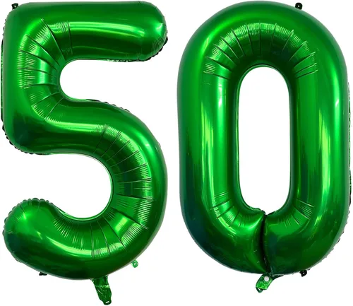 Vista 8 de Globos de color verde oscuro con el número 10 de 40 pulgadas, globos de helio de papel de aluminio de 10 pulgadas para decoración de eventos de 10º