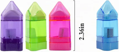 Vista 2 de 20 sacapuntas manuales con borrador, 2 en 1, sacapuntas de mano