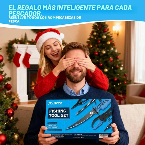 Vista 5 de PLUSINNO Equipo de pesca, herramientas de pesca, accesorios de pesca, kit de alicates de pesca resistentes a la corrosión, cuchillo de pesca, pinza