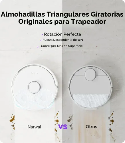 Vista 5 de NARWAL Freo Mate Robot Aspiradora y Trapeador Combo, Trapeador Autolimpiante