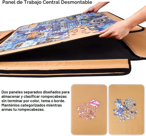 Vista 3 de Tablero de rompecabezas de 1500 piezas, tablero de rompecabezas portátil, tablero de rompecabezas de 25 x 35.43 pulgadas, organizador