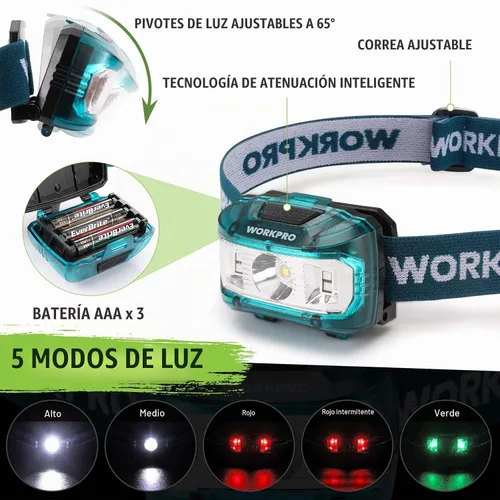 Vista 5 de WORKPRO Hacha de camping y machete con funda, hacha de campamento y cuchillos de hoja fija con mango de paracord, linterna frontal, pedernal, juego