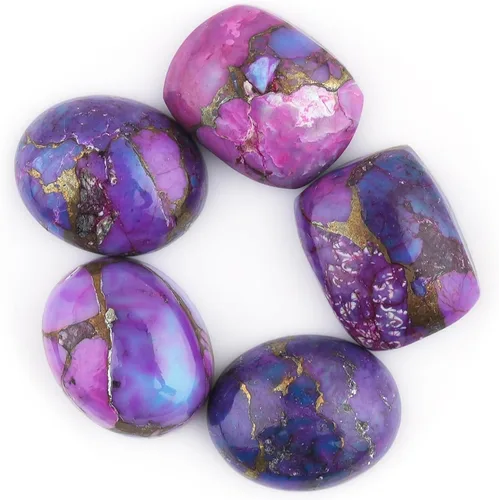 Vista 6 de 5pcs, Bulk Natural Gemstone Cabochon, Polished Flatback Stone, Wholesale Loose Cabs Supply, DIY Jewelry Making, Chakra Healing Crystal, Birthstone