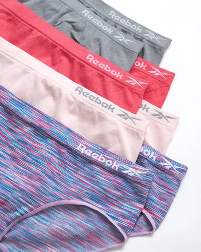 Vista 2 de Reebok Ropa interior para niña - Calzones hipster sin costuras (paquete de 8)