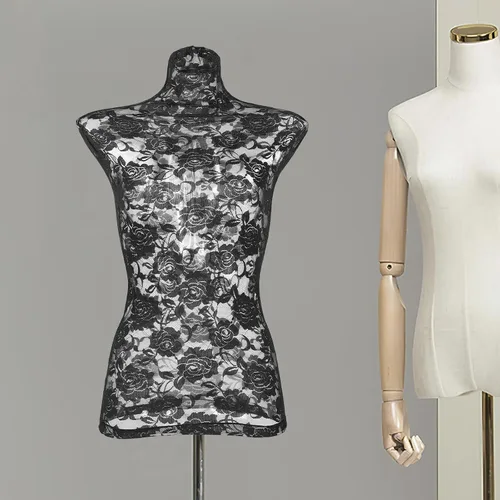 Vista 9 de ULTECHNOVO Funda de maniquí de encaje de algodón y encaje, cubierta protectora de tela reutilizable para vestido de estudio minorista, exhibición