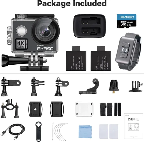 Vista 8 de AKASO V50 Elite 4K60fps Pantalla táctil WiFi Cámara de acción Control de voz EIS 131 pies Cámara impermeable 8X Zoom Control remoto